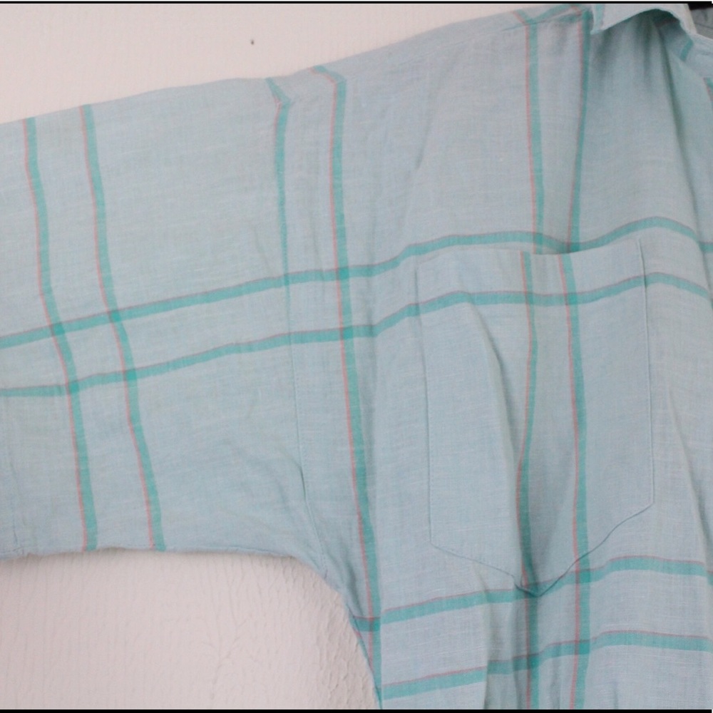 SOLD! Vintage 80s Liz Claiborne Green Plaid  Dress - Picture 6 of 8